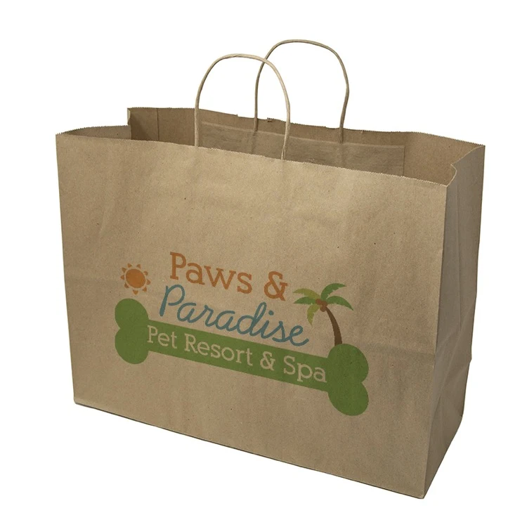 Full Color 1-Sided Natural Handle Shopper Paper Bag (16" X 12" x 6") 1