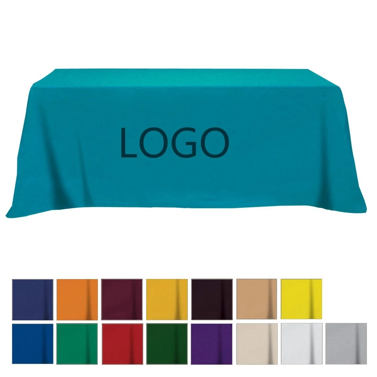 4-Sided Customized Throw Style Table Cover - 6' STANDARD TAB 1