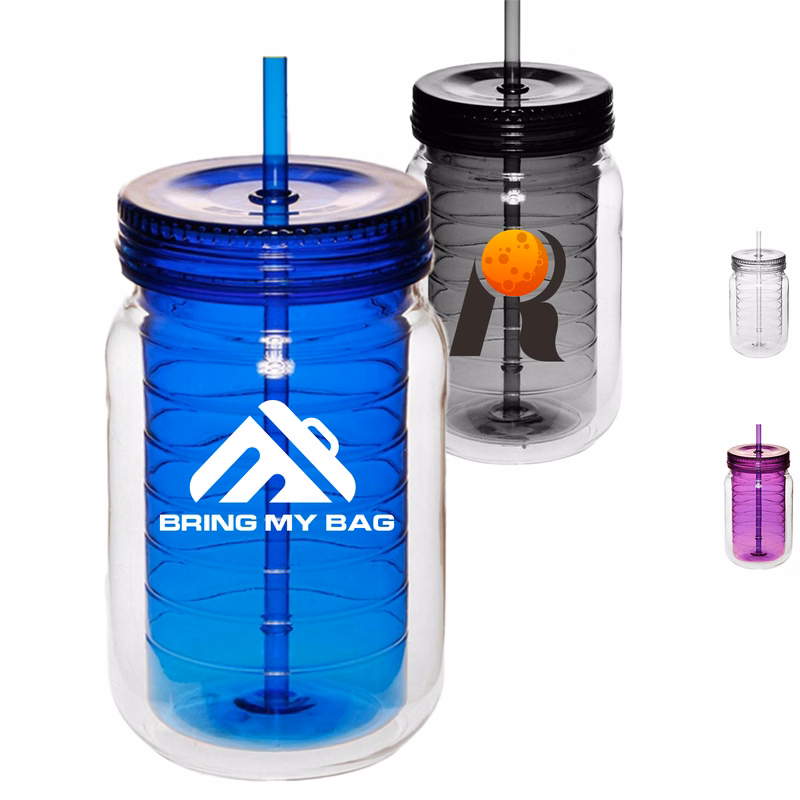 18 oz Classic Acrylic Tumbler w/ Matching Lid & Straw Custom