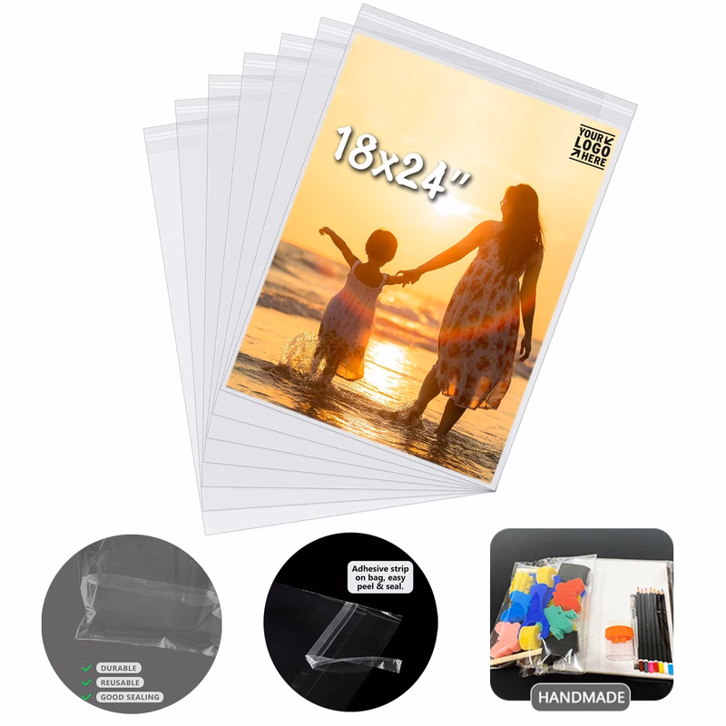 18"x24" Sturdy Photo Framing Sleeves Storage Crystal Clear Bag