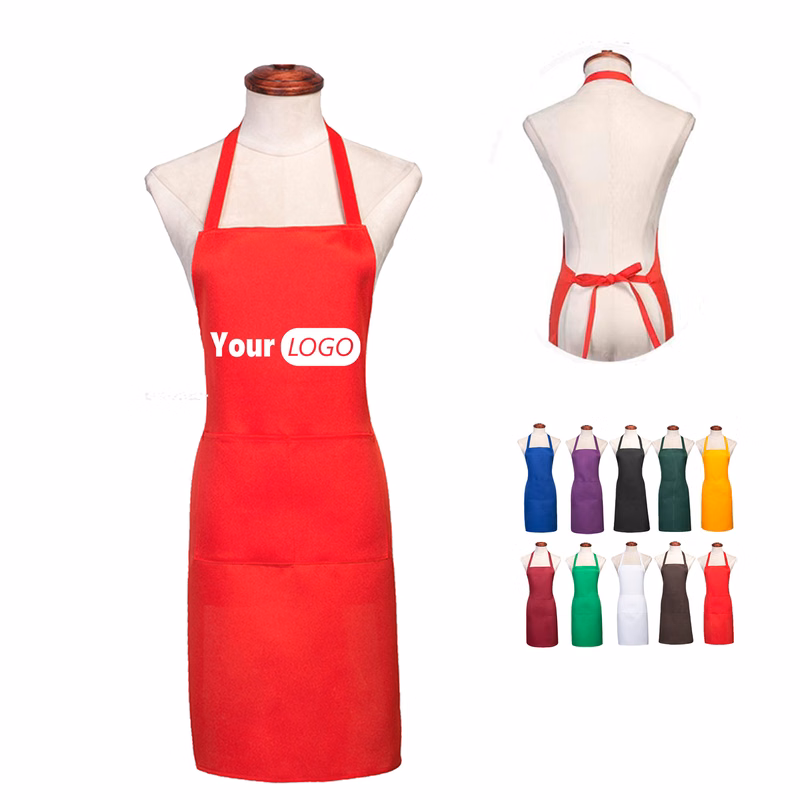 Large-sized Kitchen Neck-Style Cooking Apron With Pockets