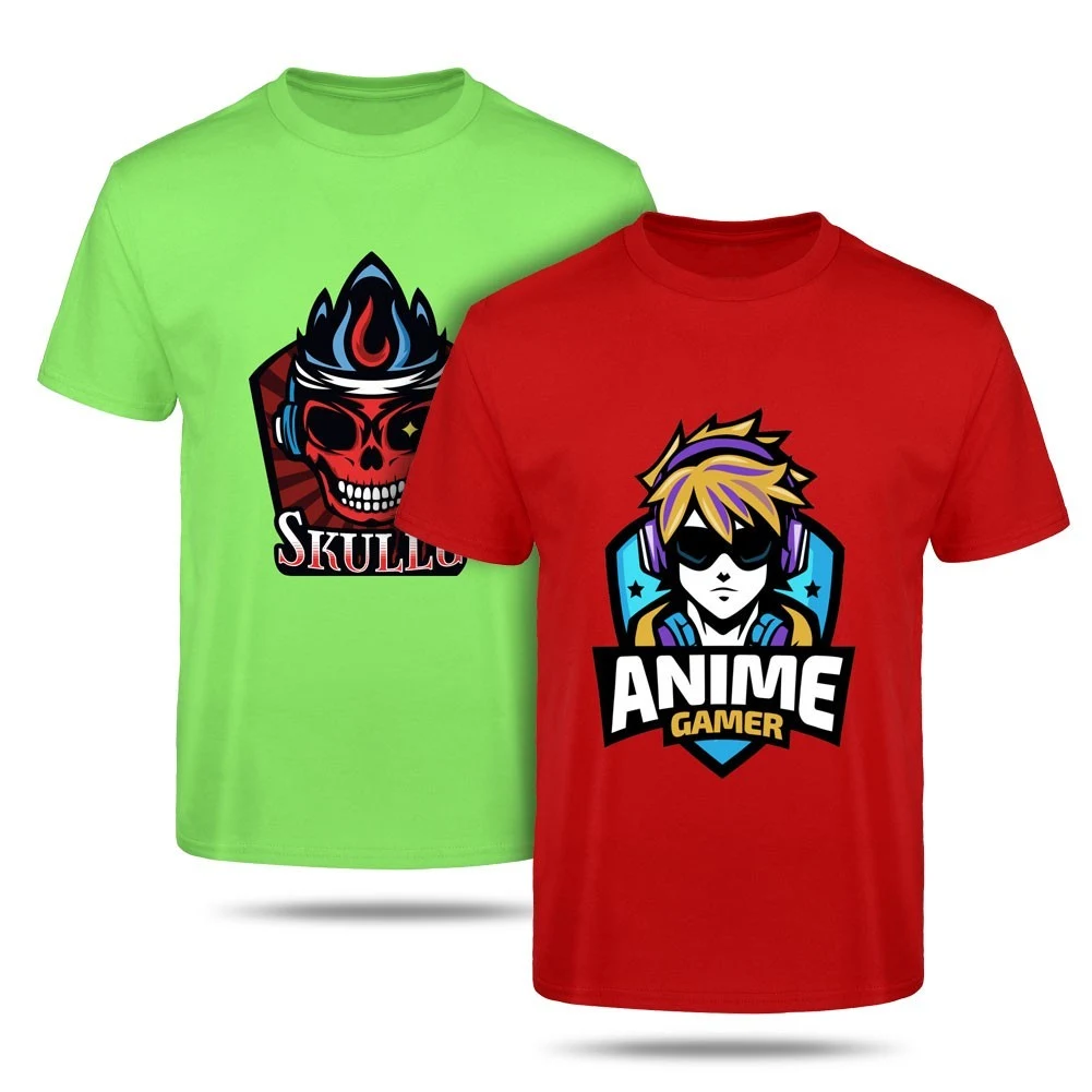 Full Color T-Shirt With DTG Print 5.3Oz 100% Cotton 1
