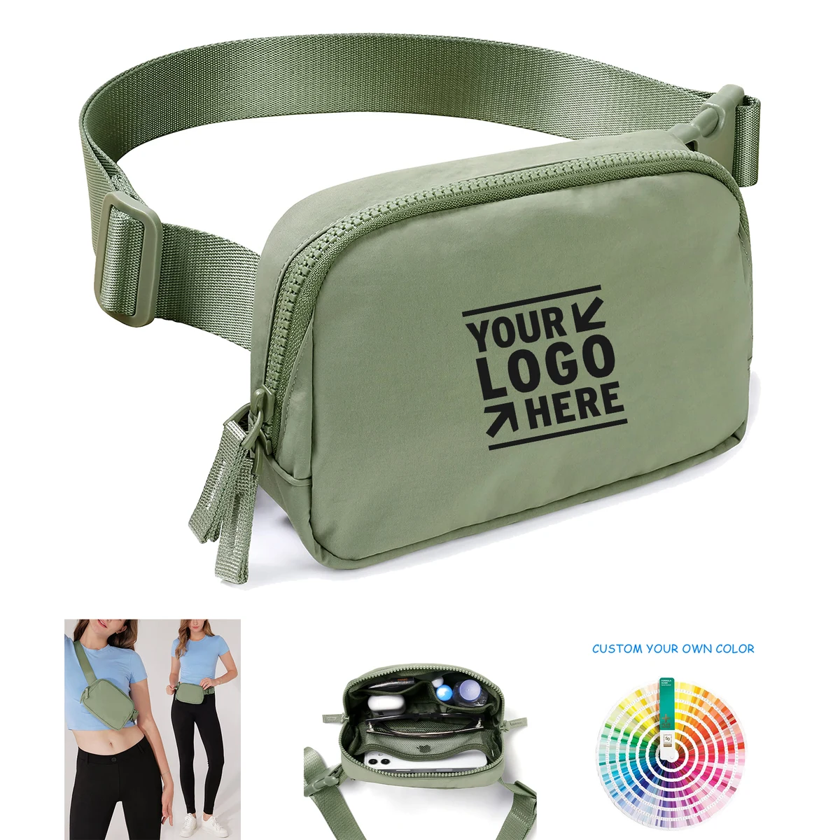 2-Way Zipper Unisex Belt Bag 1