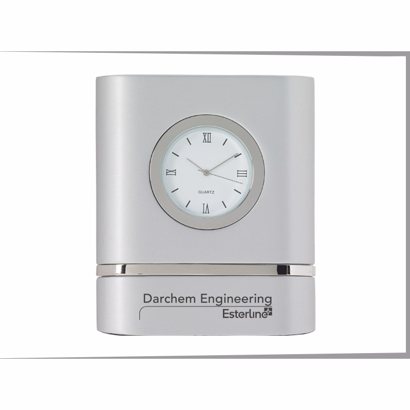 Brushed Zinc Desk Clock