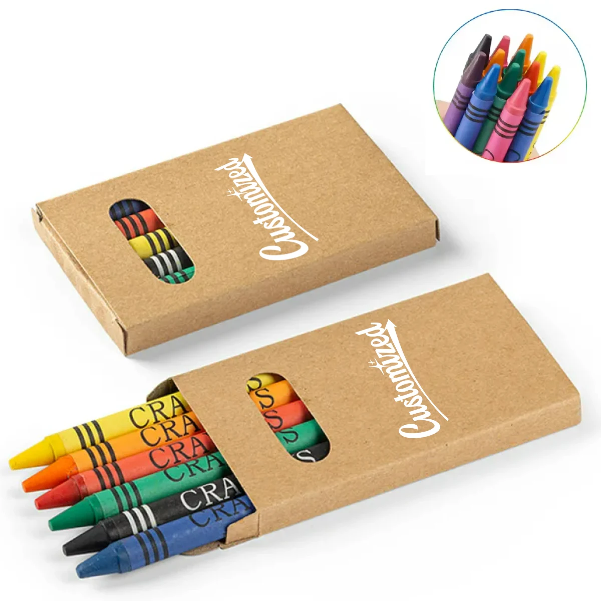 6 Color Crayon Set in Kraft Box 1