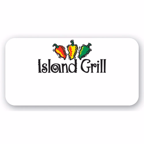 UV Printed Poly Name Badge w/ Pin Fastener (1.75"X3.5") Rectangle