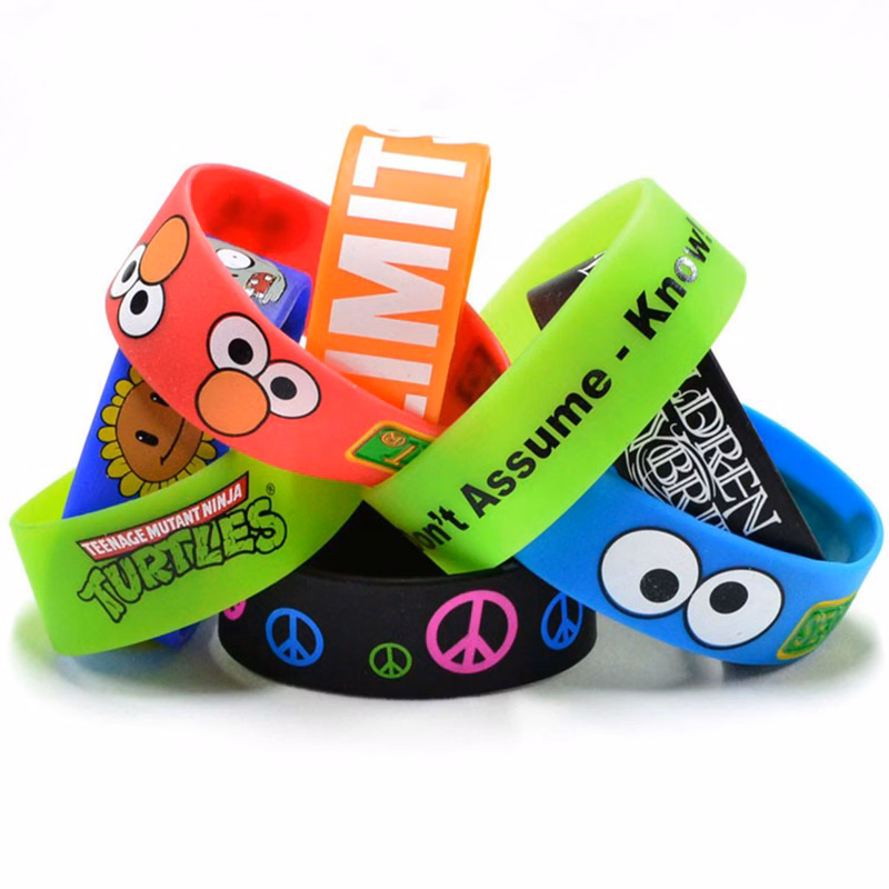 Solid Colored Silicone Wristband - 1" band