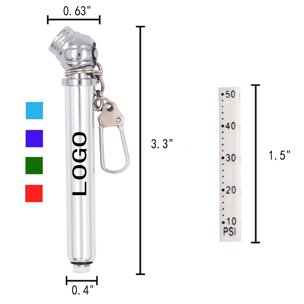 Mini Tire Gauge Keychain 1