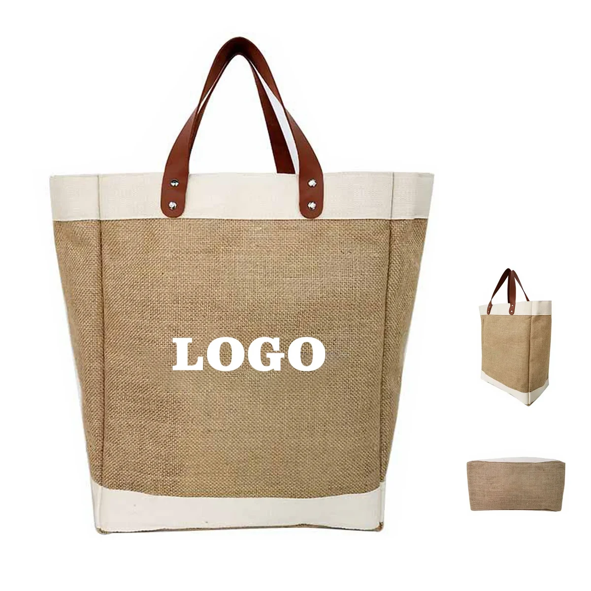 Reusable Burlap Grocery Shopping Bag 1