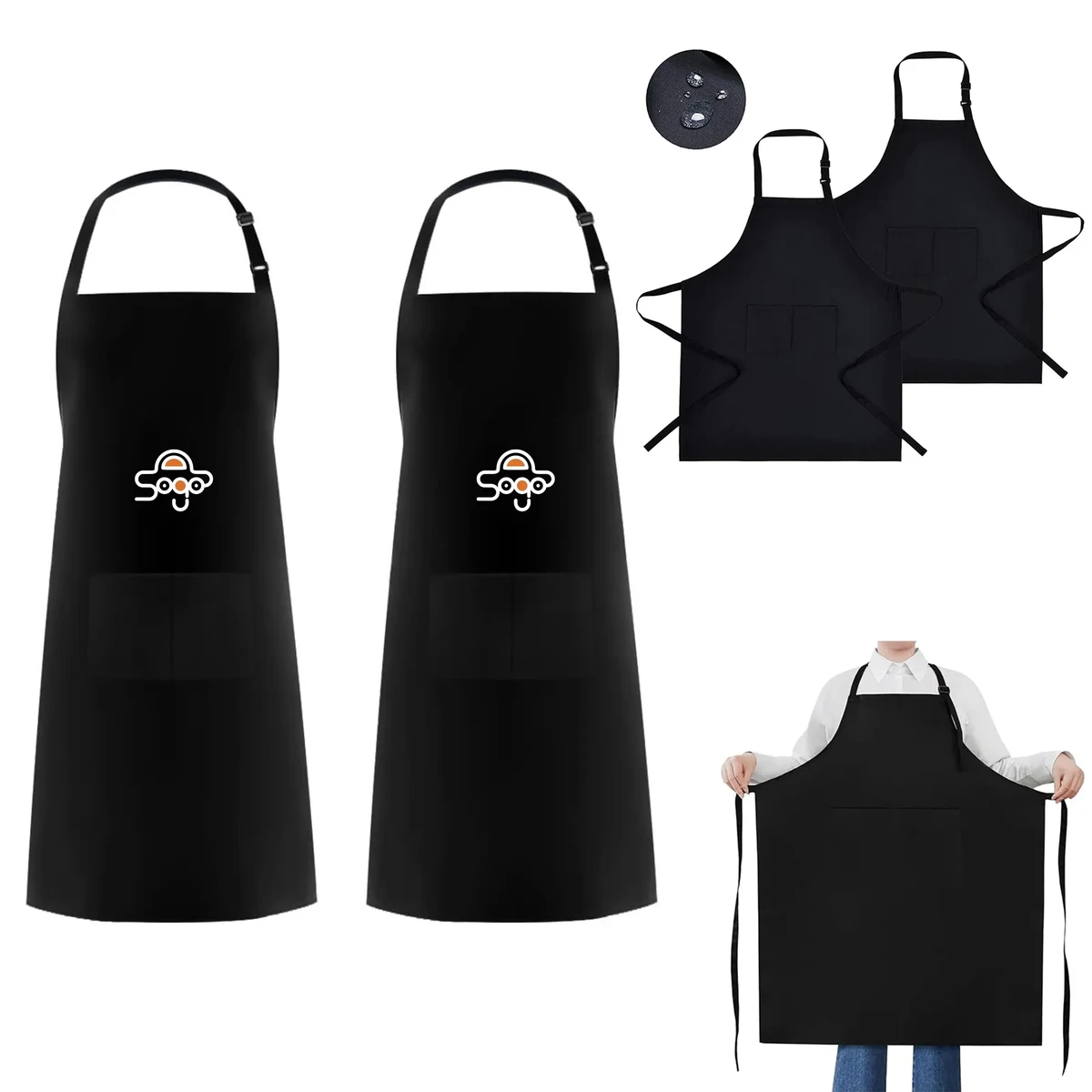 Full Color Waterproof Large Bib Apron 1