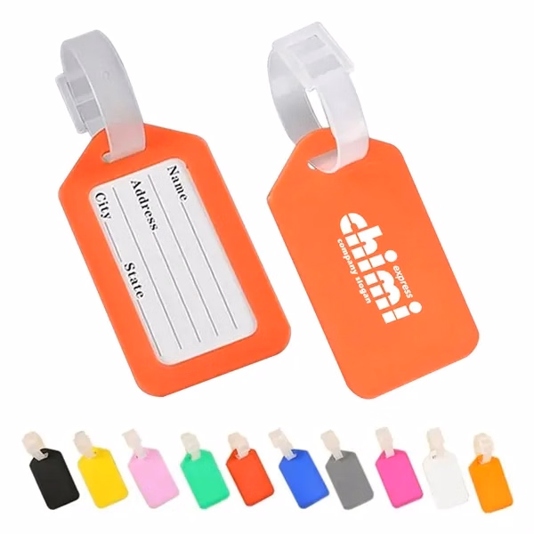 Custom 3.4" Vibrant Plastic Luggage Tag — Full-Color Travel ID Tag with Window Pocket