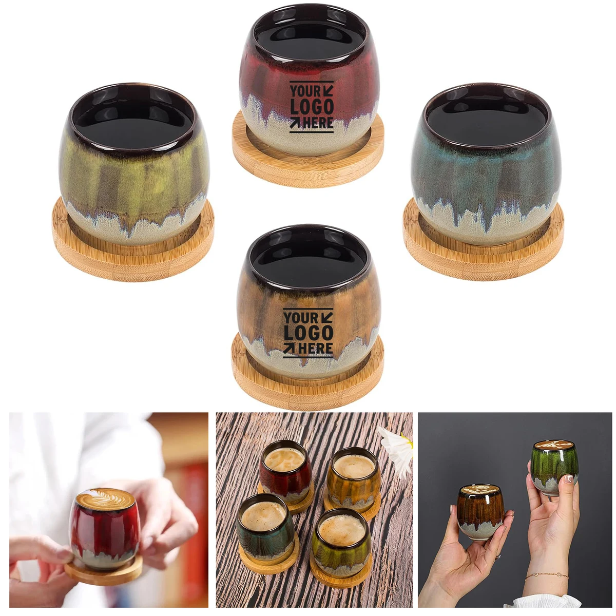 2.7 OZ Small Demitasse Hand-painted Ceramic Espresso Coffee Japanese Tea Cup Saucer 1