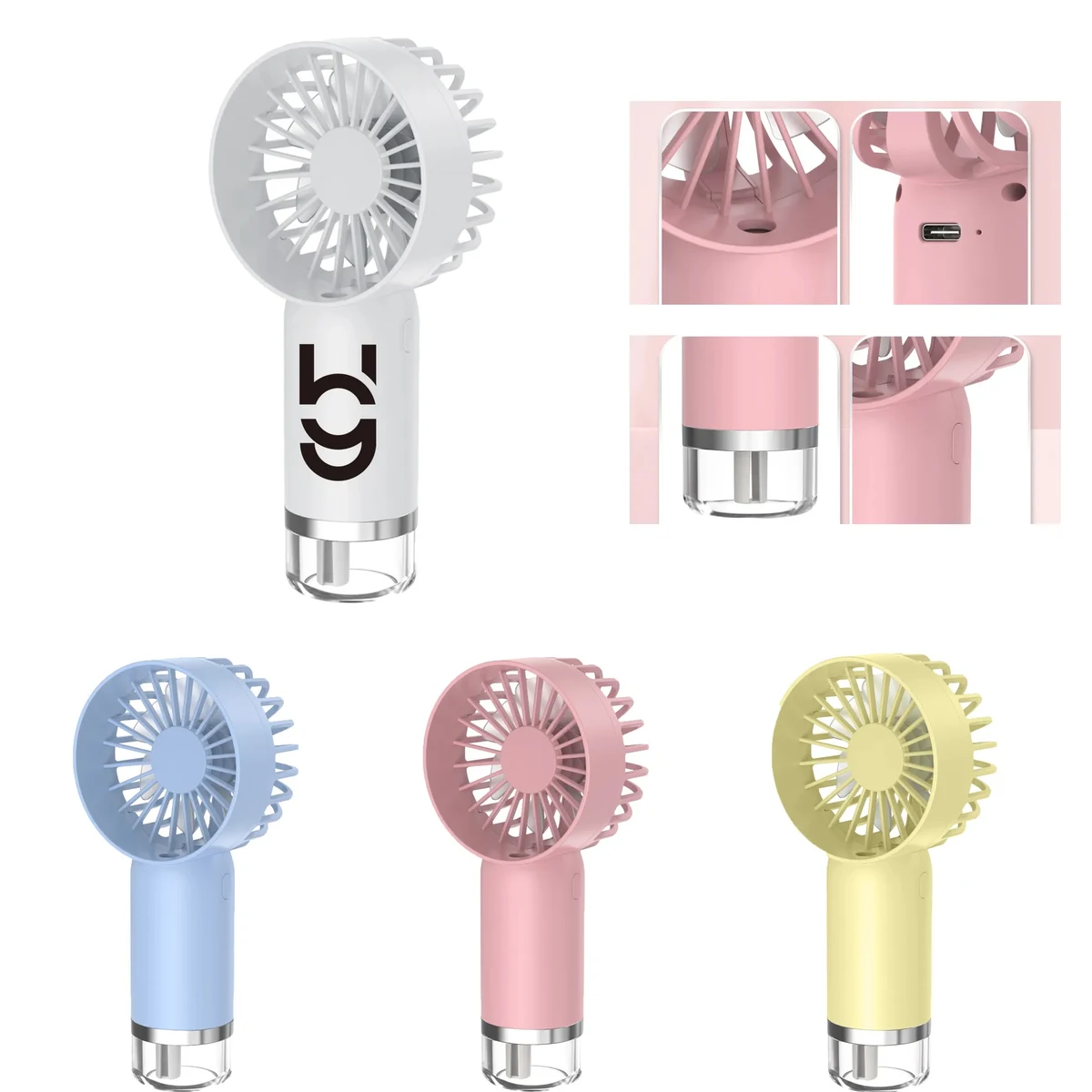 Logo Print Mini Portable Misting Fan 1