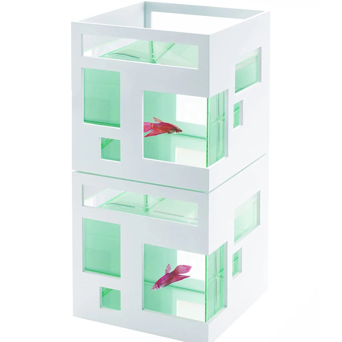 Fish Hotel Unique Glass 2 Gallons Mini Aquarium Tank Bowl 1
