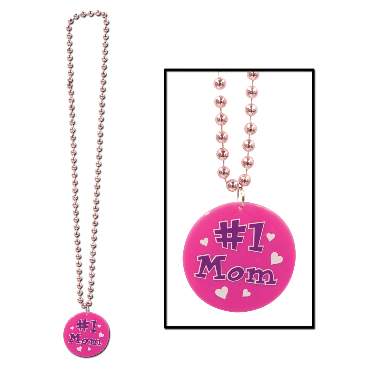 Beads w/ Printed #1 Mom Medallion 1