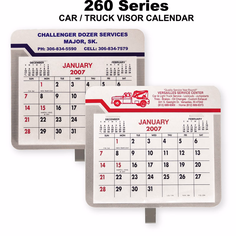 Large Car/ Truck Visor Calendar (5"x4.5")