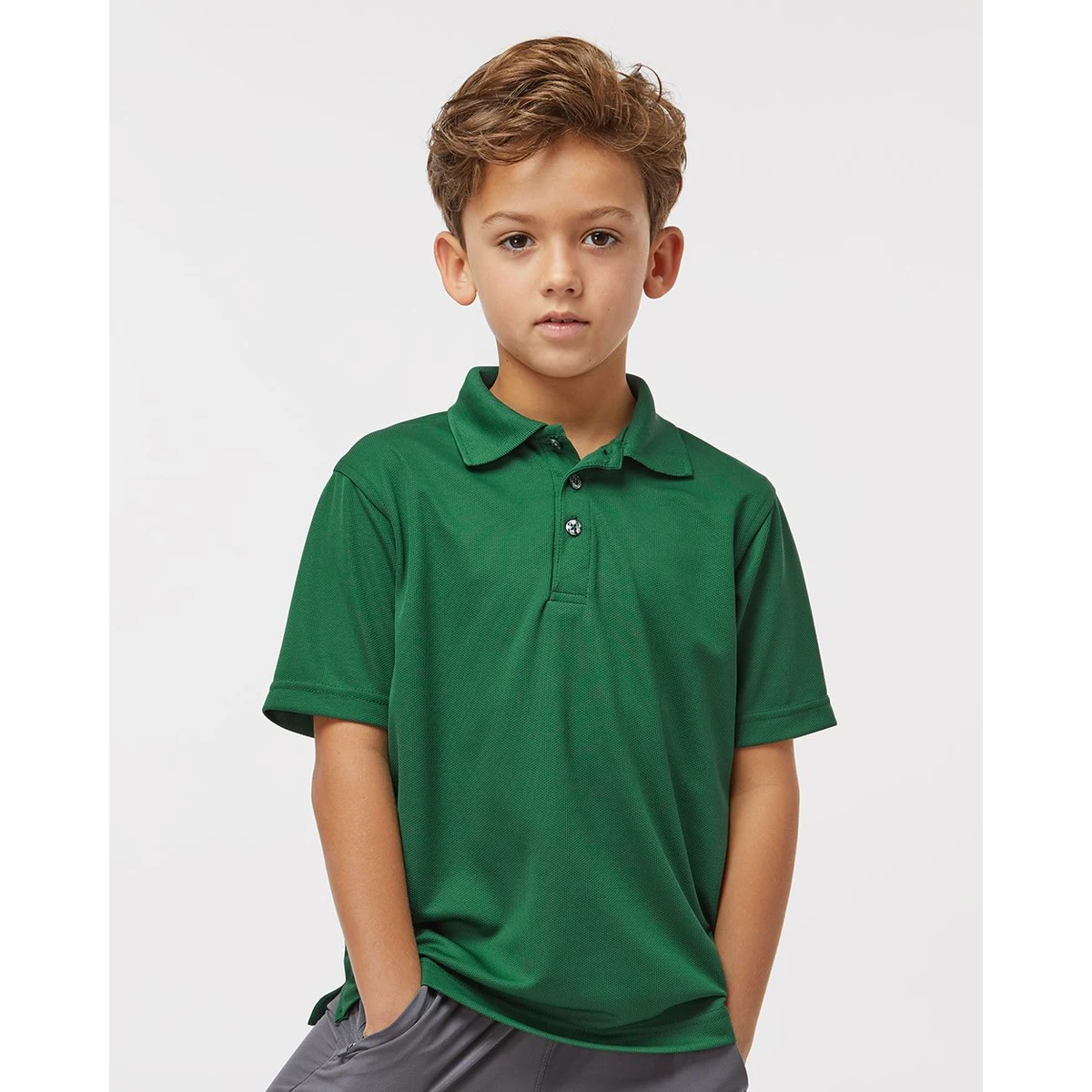 Youth Saratoga Performance Mini Mesh Polo - 108Y 1