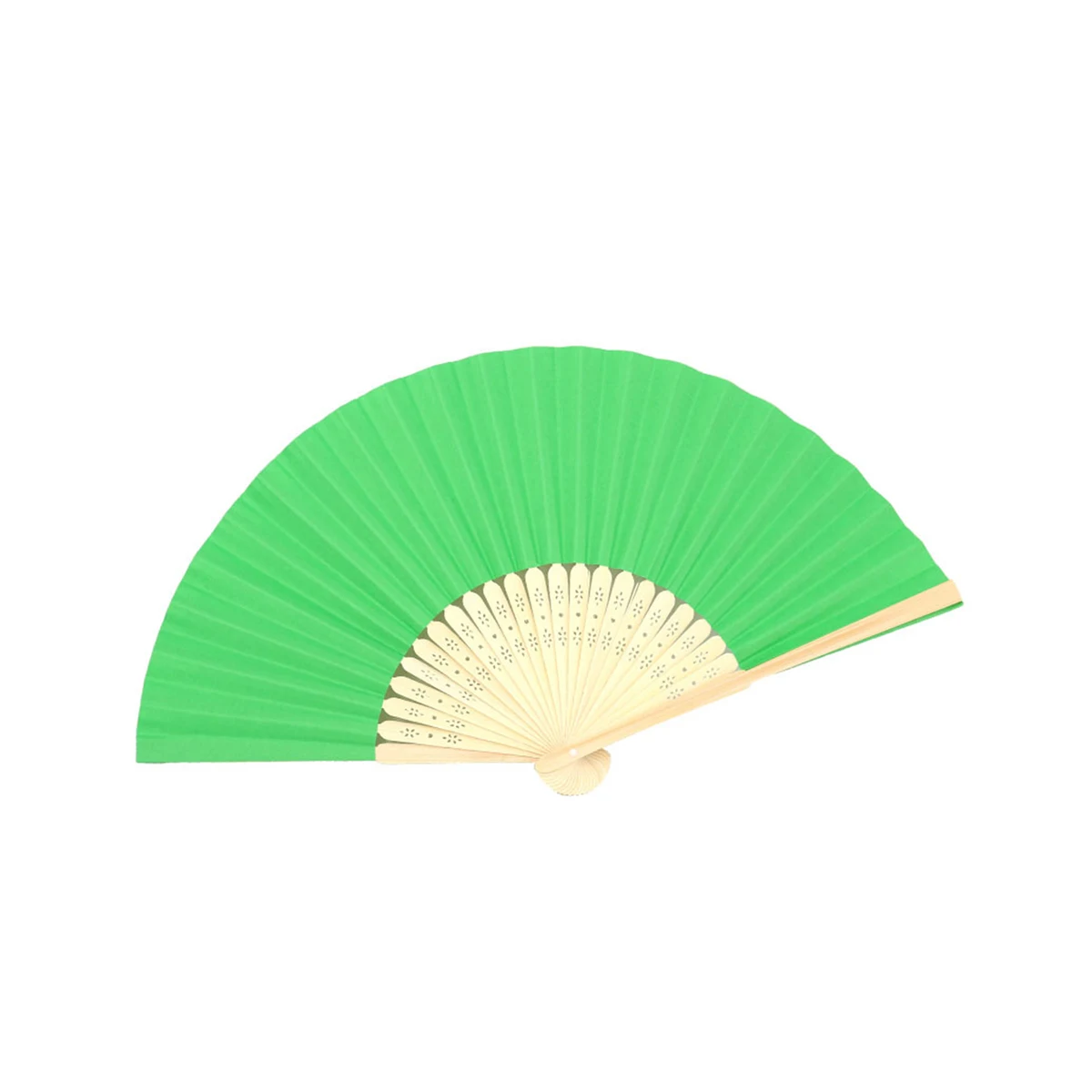 Bamboo Frame Paper Folding Fan Full Color Center Print 1