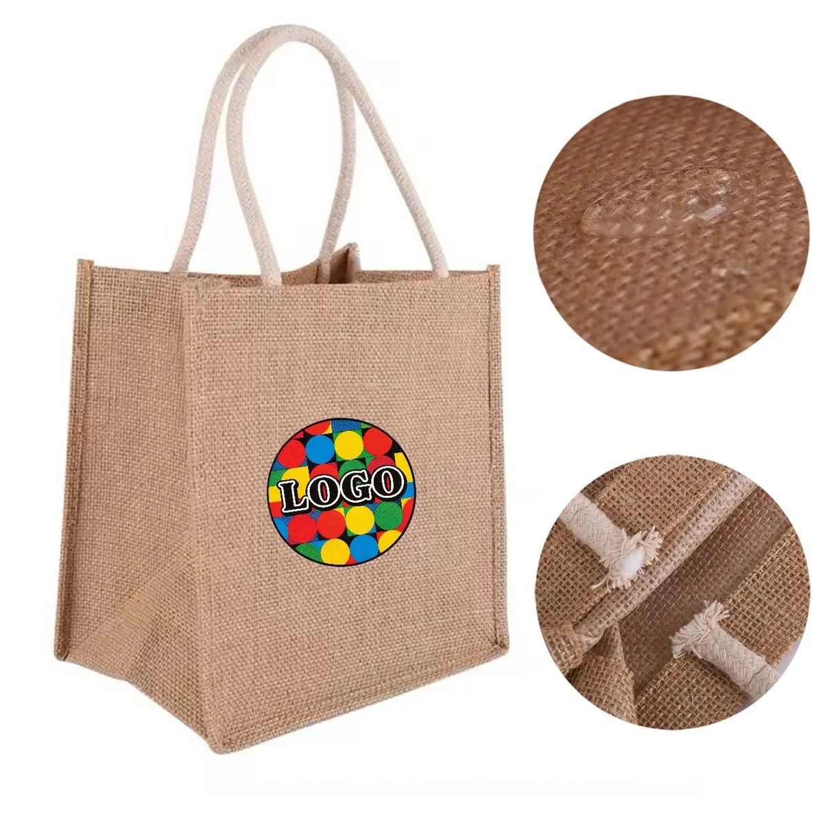 Linen Grocery Bag, custom tote bag with logo imprint 1