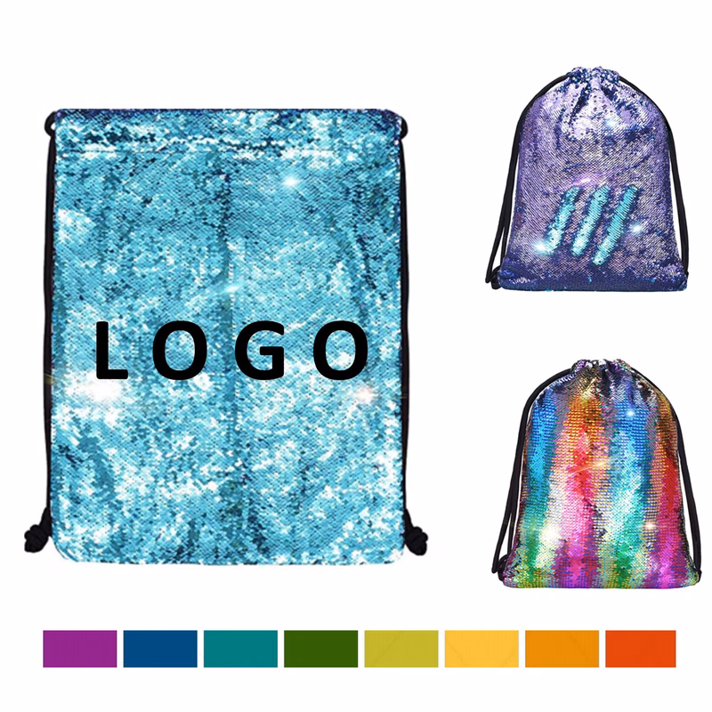 Reversible Mermaid Sequins Drawstring Backpack