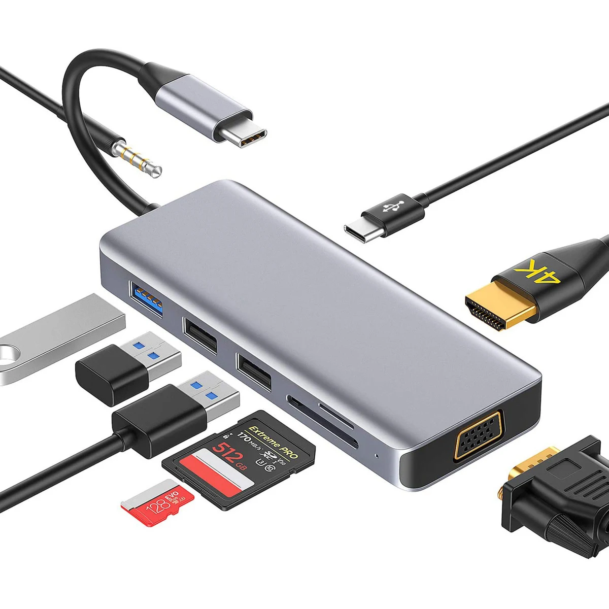 8 In 1 USB C Hub Adapter 1