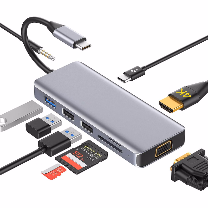 8 In 1 USB C Hub Adapter