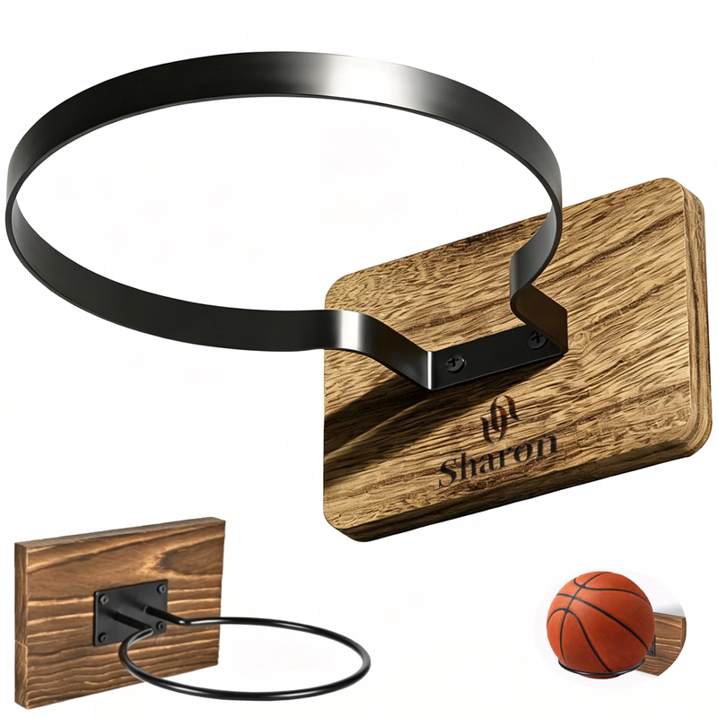 Wood Wall Mount Basketball Holder