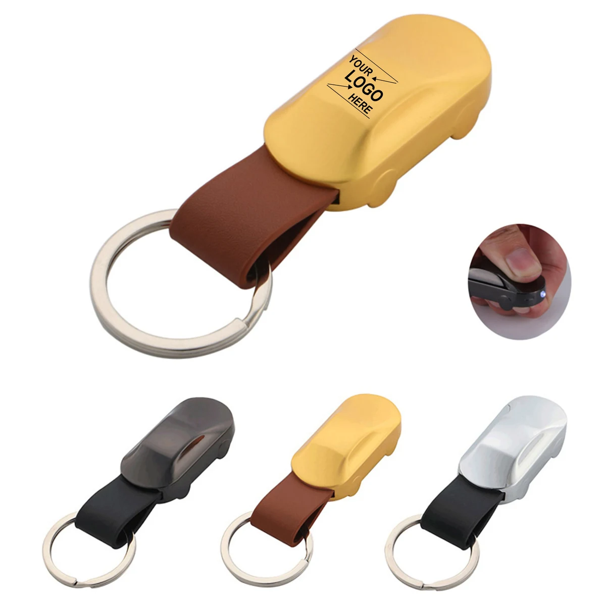 Car Shaped Key Ring w/LED Flashlight 1