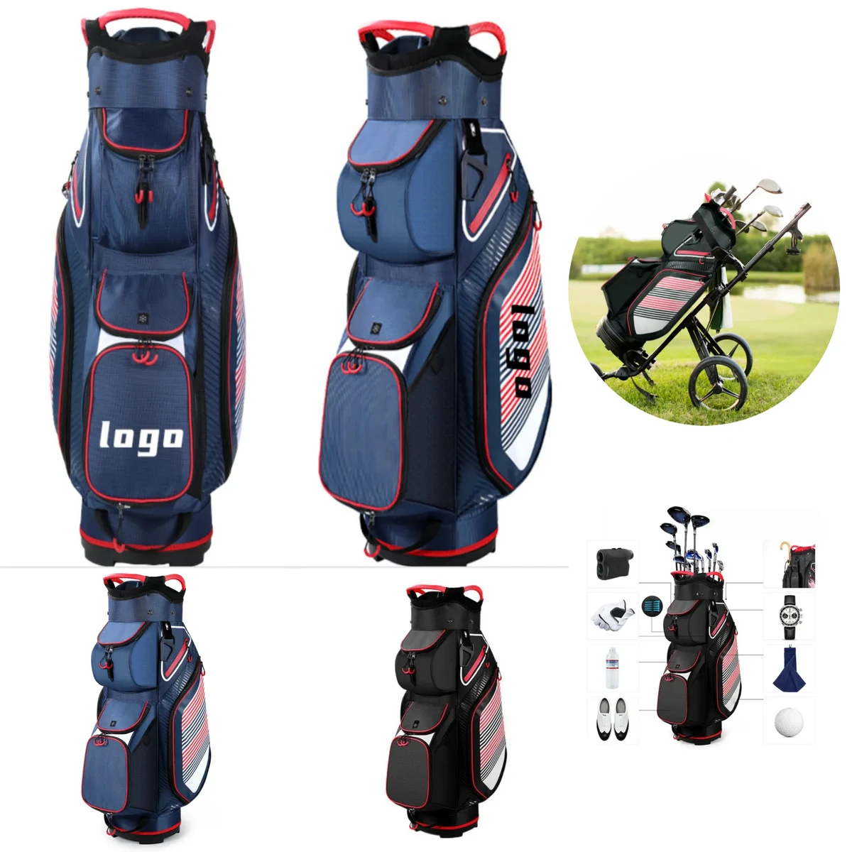 Printable logo golf bag outdoor sports stand bag 1