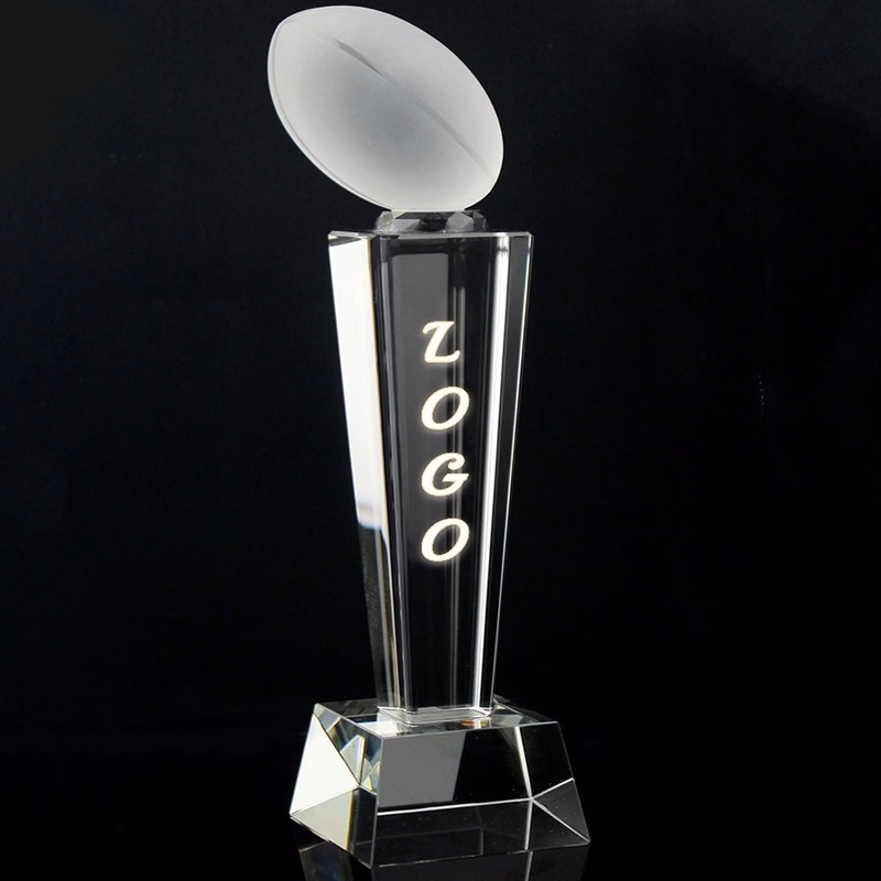 Custom Crystal Rugby Trophy