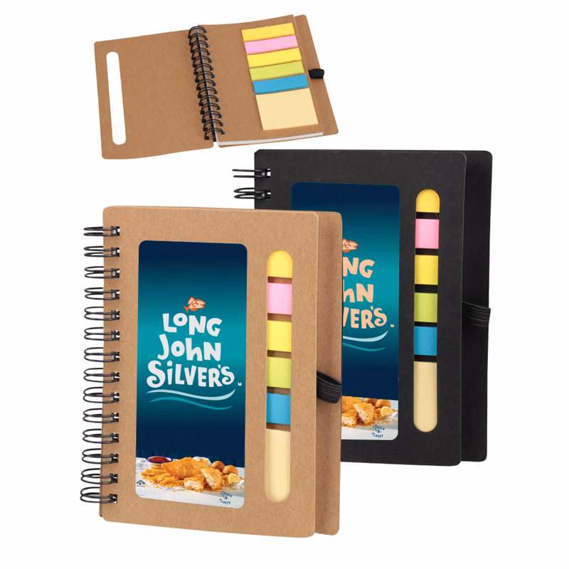 Union Printed - 3x5 - Craft Spiral Sticky Notes Jotter - Notebook with Pen Loop - Full Color Print