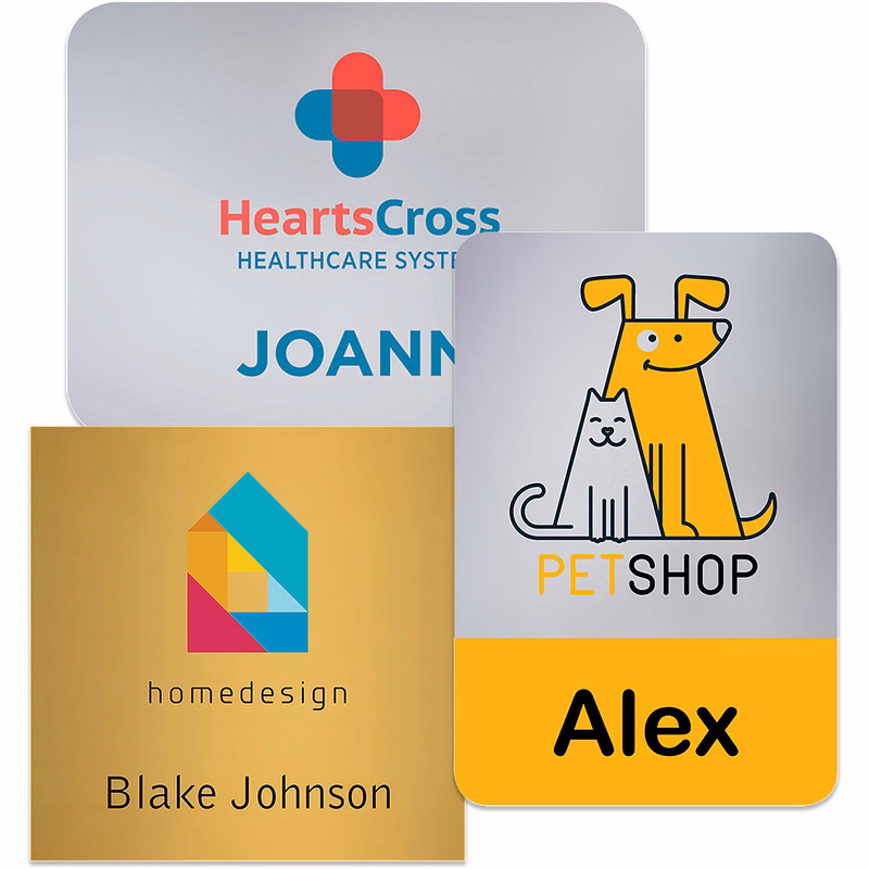 Charleston Plastic Name Badge (Custom sized between 3 and 6 sq. in.)