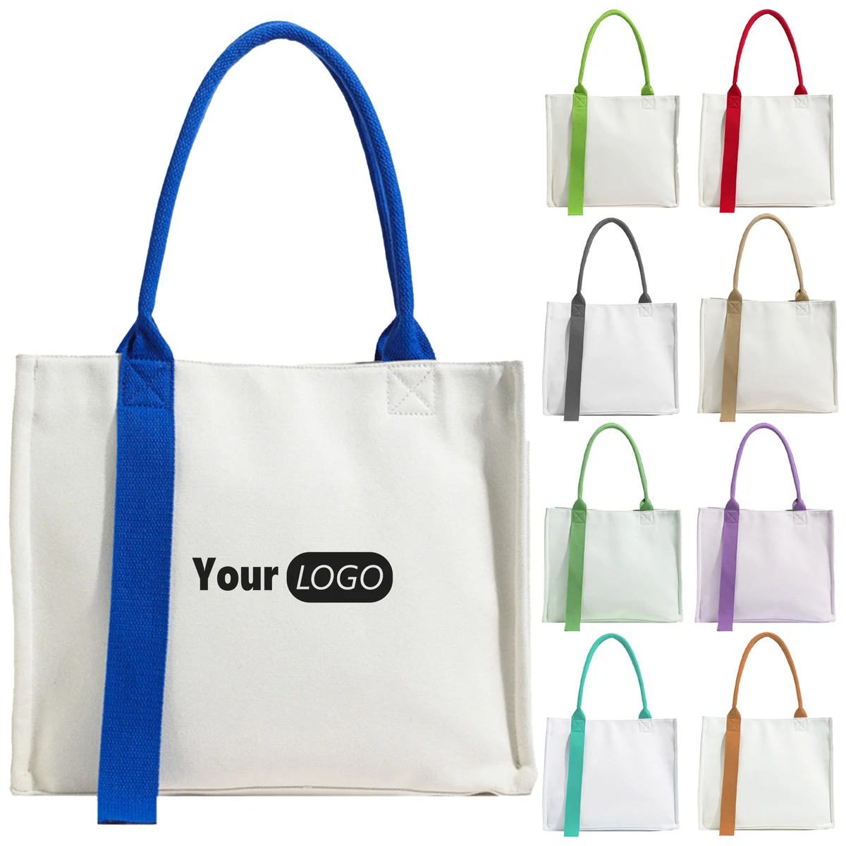 Canvas Simple Large Capacity Tote Bag, custom tote bag with logo imprint 1