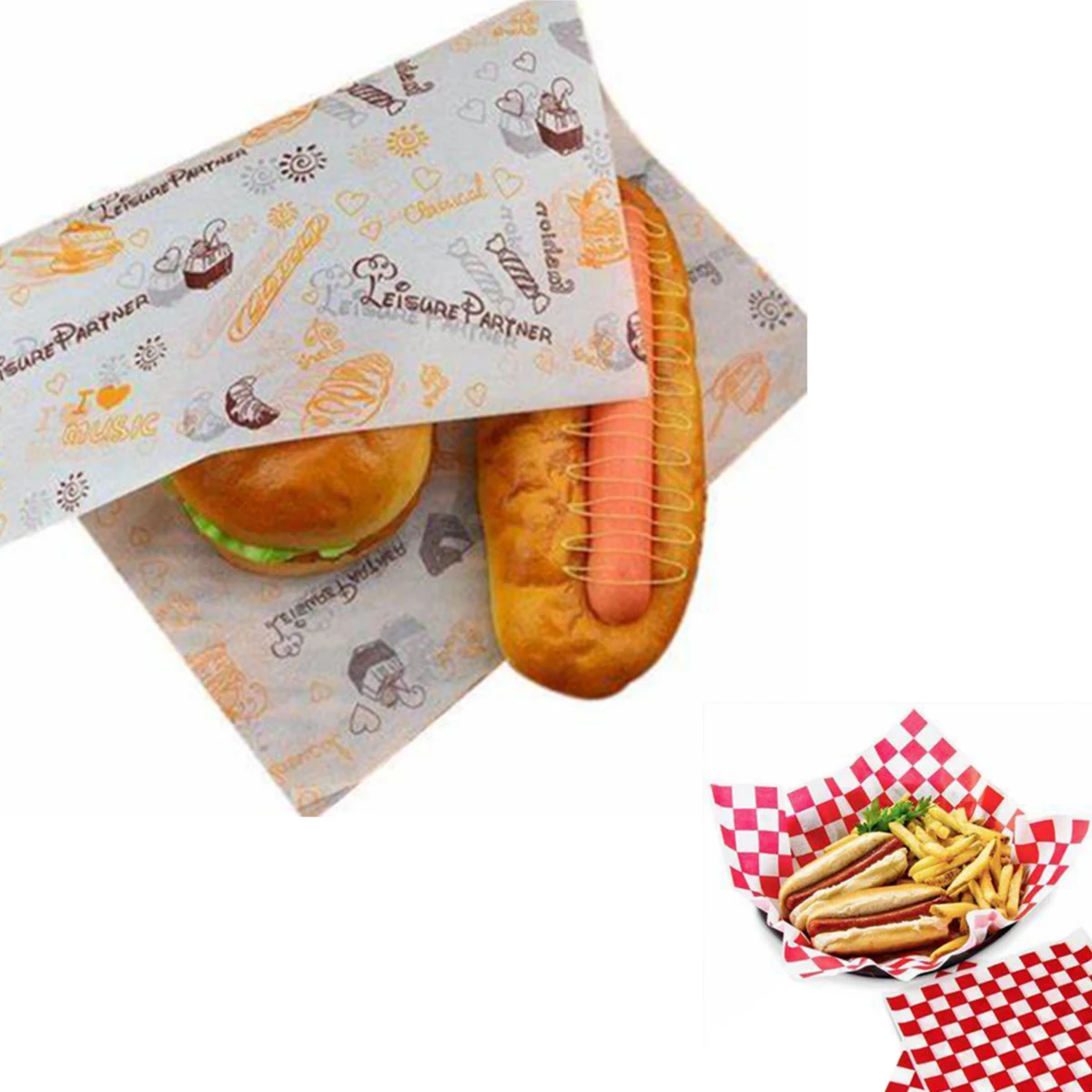 MOQ1000 12 inches Custom Food Wrap Paper 1