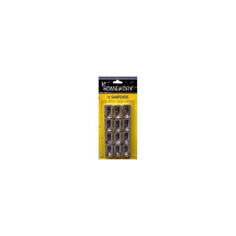 Pencil Sharpeners - 12 Count Silver Plastic