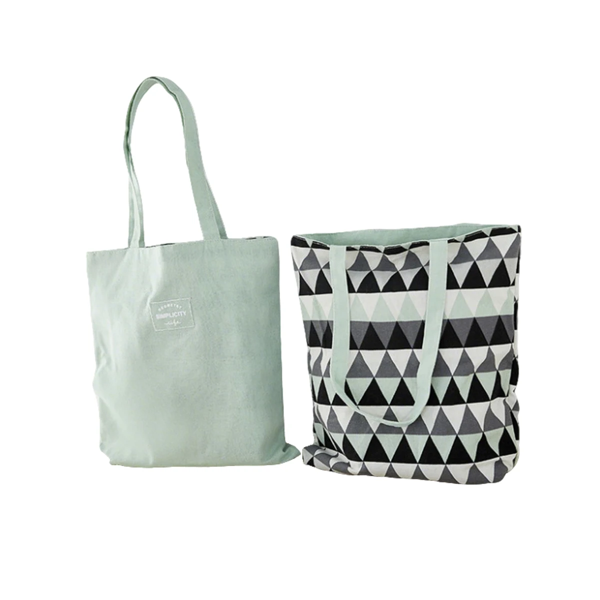 Reversible Cotton Carry Tote Double Layer 16" x 13.5" 1