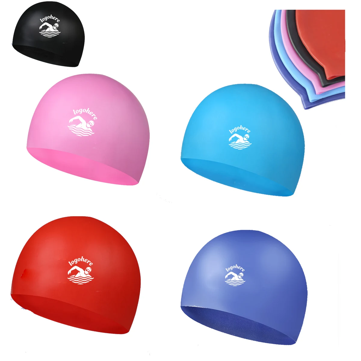 MOQ 30 Custom Printed Swimming Hat 1