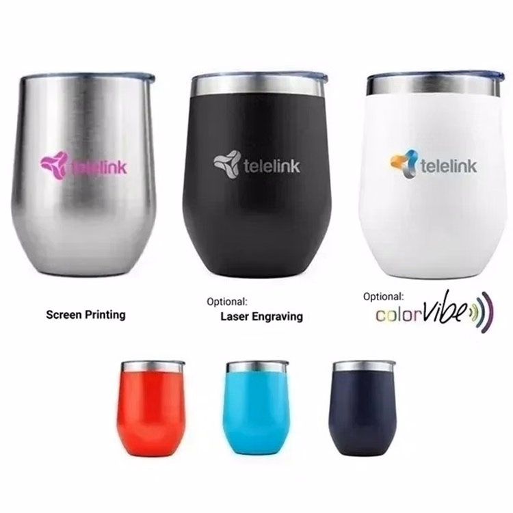 12 Oz. SipTek Powder Coated Vacuum Wine Tumbler 1C