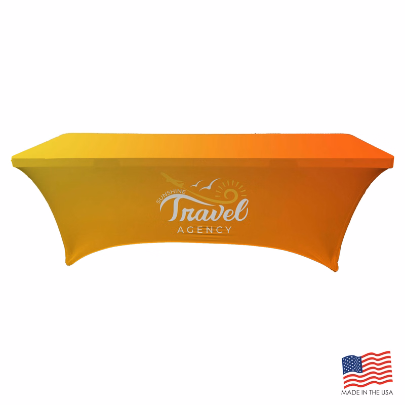 6 ft. Fitted Stretch PolyKnit Table Cover (Dye Sub Full Cloth)