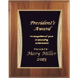 8" x 10" Cherry Finish Plaque with a Black Showtime Plate 1