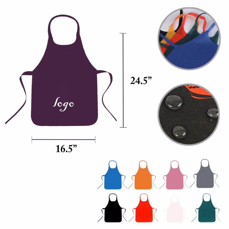 MOQ100 Disposable Nonwoven Aprons for Adults and Children