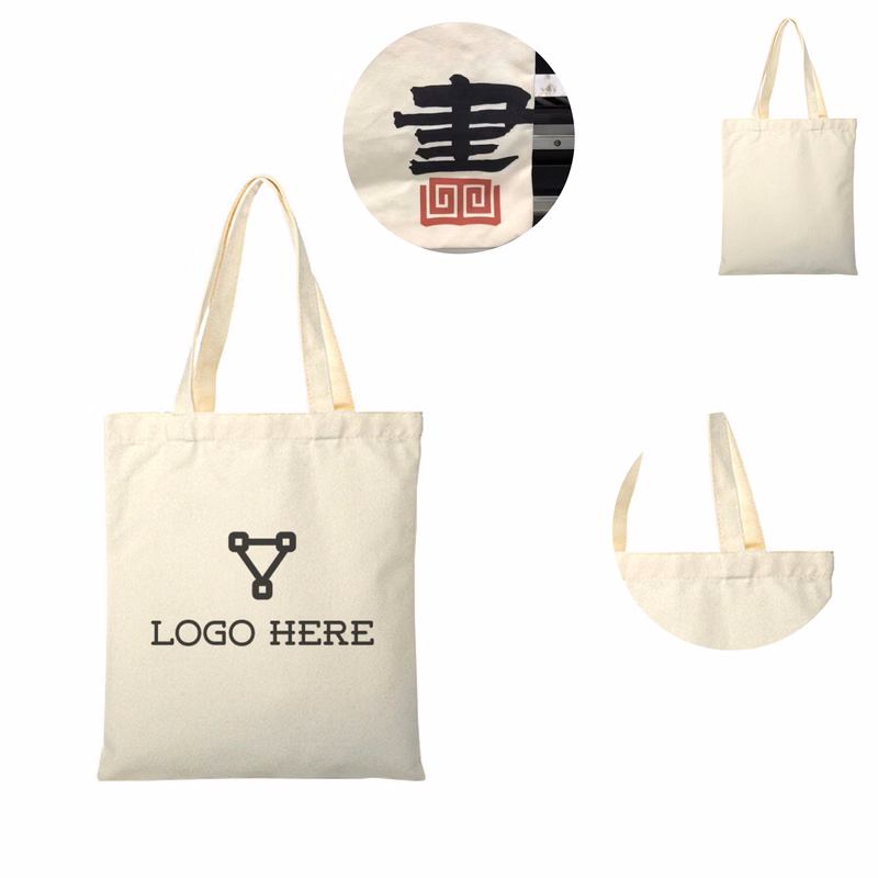 MOQ 100 Heavy Duty Eco Canvas Tote Bag for Grocery Travel
