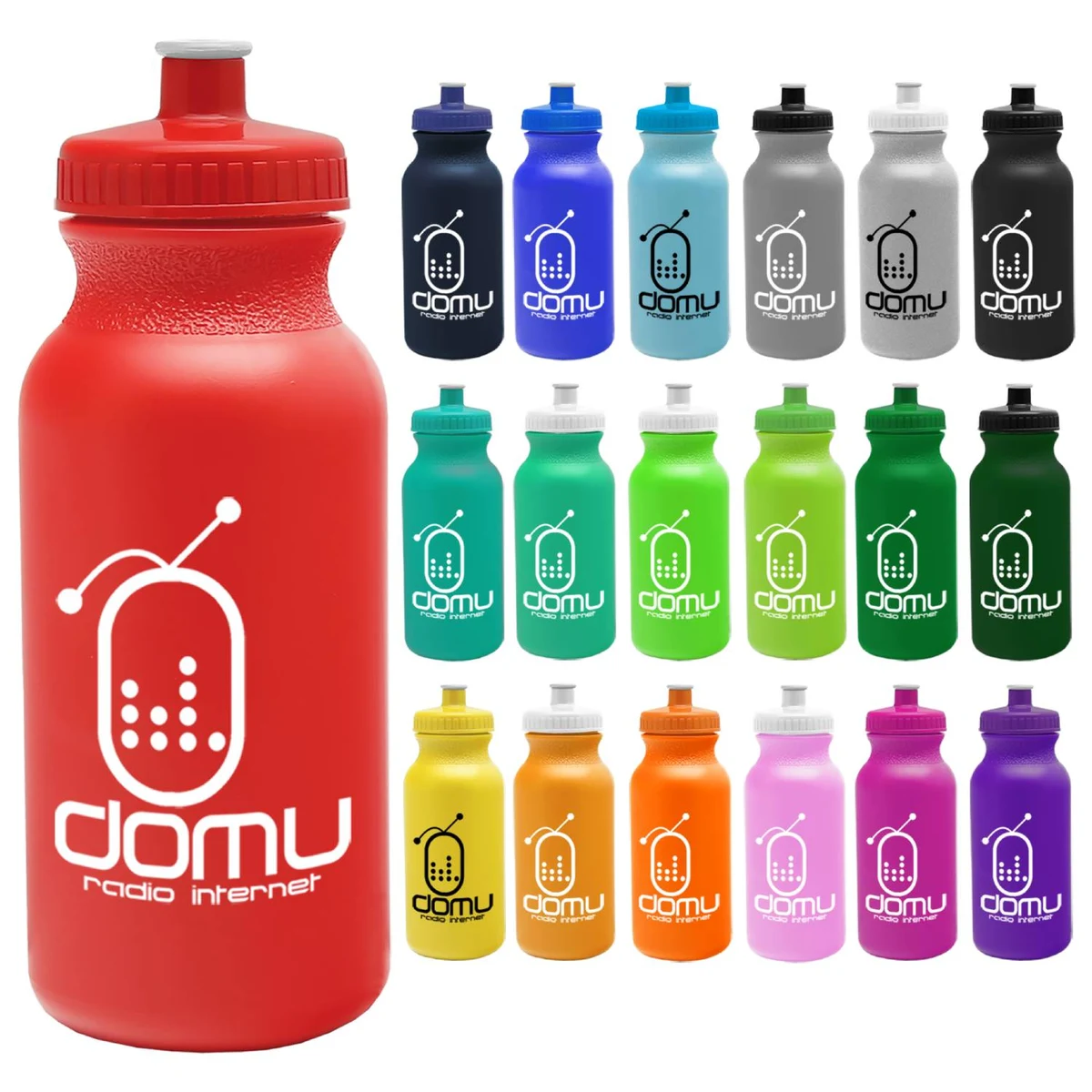 Colored Sports Bottle with Push Pull Lid, 20 oz. 1