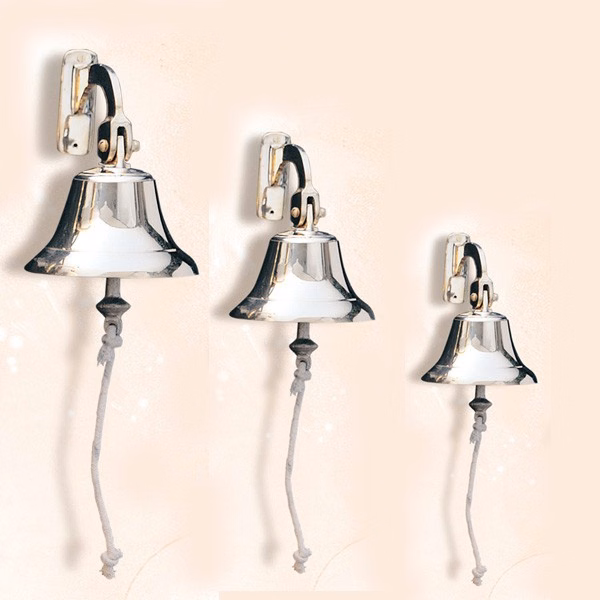Solid Brass Hanging Bell with Cotton Braided Rope