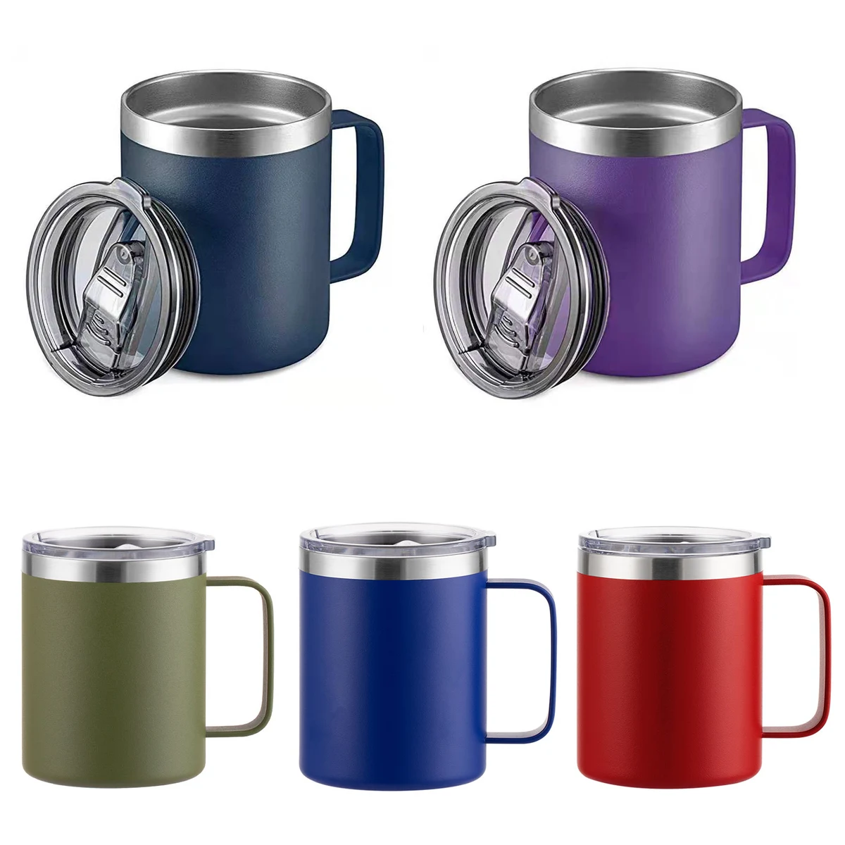 12oz Vacuum-Inulated Coffee Mug With Lid 1