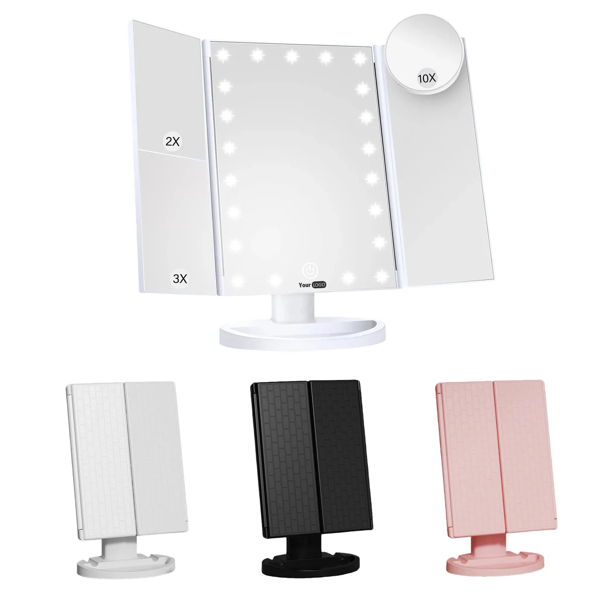 Folding LED Makeup Mirror For Desk 1