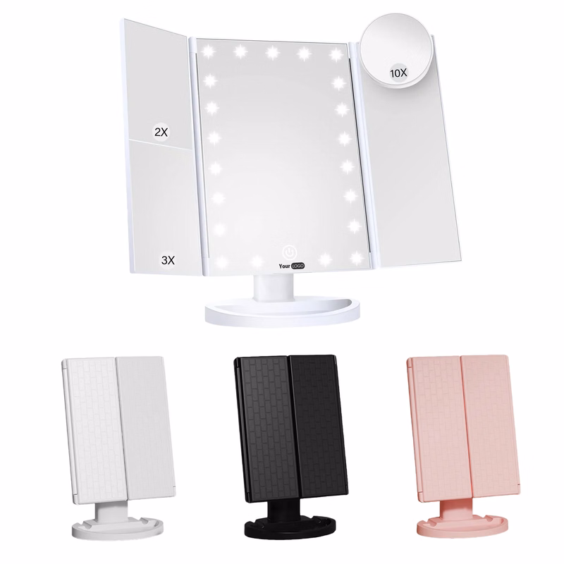 Folding LED Makeup Mirror For Desk