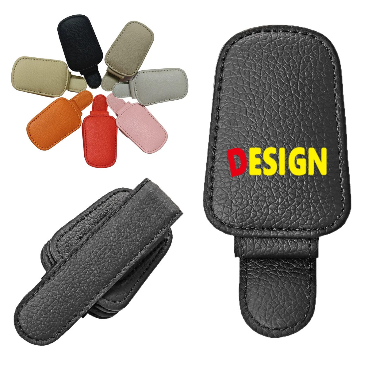 Practical PU Leather Vehicle Eyeglass Clip 1