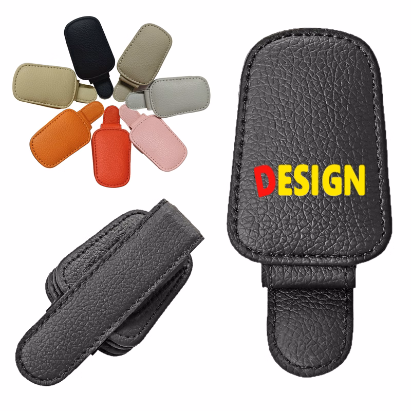 Practical PU Leather Vehicle Eyeglass Clip
