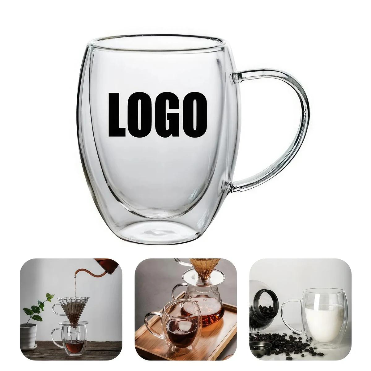 10 OZ Glass Tea Coffee Mug Office Drink Cup 1